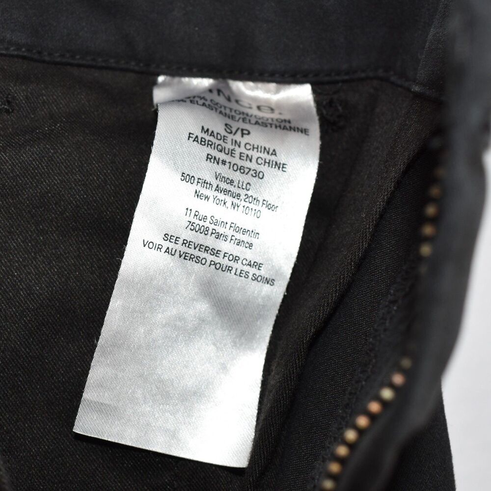 Vince Owen Twill Garment Dyed Pants Classic Fit Washed Soft Black Size Small - Picture 7 of 9